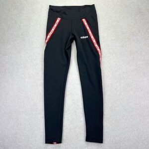 Adidas Farm Rio Leggings Women Small Black Red Stripe Logo Climalite Collab